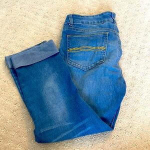 Indigo Rein Blue Cropped Jeans with Cute Back Pocket Stitching